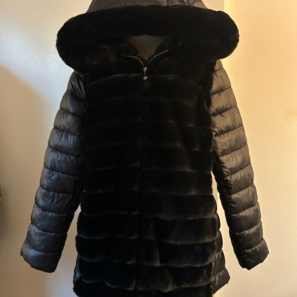 Laurier &Co Montreal faux fur puffer coat XL
